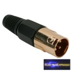 GA-05196 XLR dugó • 3 pólusú 3 pólusú Aranyozott Fém kivitel Szorítópofás törésgátlóval