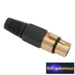 GA-05197 XLR aljzat • 3 pólusú 3 pólusú Aranyozott Fém kivitel Szorítópofás törésgátlóval