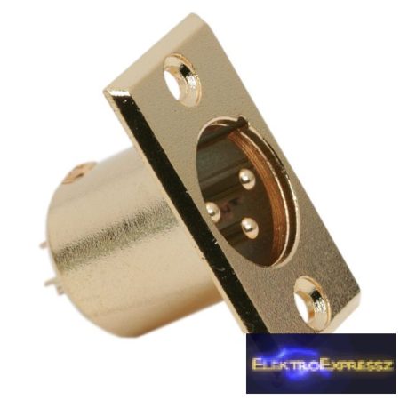 GA-05198 XLR dugó • 3 pólusú Beépíthető dugó Aranyozott Méret: 36x20x23,5 mm