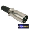 GA-05205 XLR dugó • 3 pólusú Csavaros, fém kivitel Gumírozott törésgátló