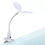 Asztali LED lámpa - nagyítóval - csipeszes - fehér Asztali LED lámpa - nagyítóval - csipeszes - fehér