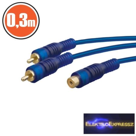 GA-20147 RCA kábel 2 x RCA dugó - 1 x RCA aljzat 0,3 m 