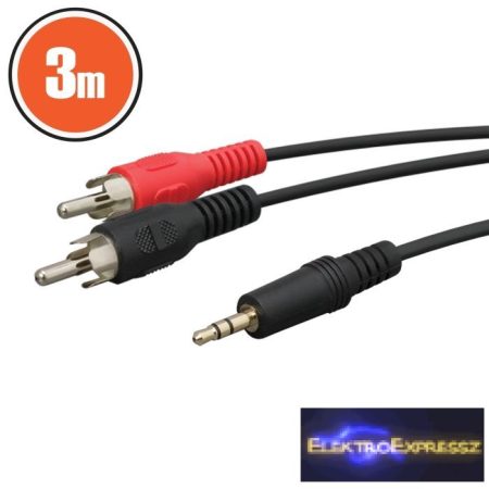 GA-20173 RCA / JACK kábel 2 x RCA dugó - 3,5 st JACK dugó 3,0 m 