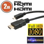 GA-20317 Micro HDMI kábel • 2 m aranyozott csatlakozóval 