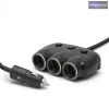 Szivargyújtóaljzatba csatlakoztatható 3-as elosztó + 2 x USB