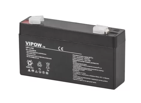 VIPOW 6V 1.3Ah zselés akkumulátor
