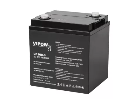 VIPOW 6V 100Ah zselés akkumulátor