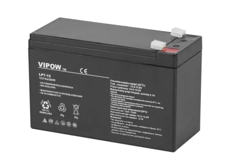 VIPOW 12V 7.0Ah zselés akkumulátor