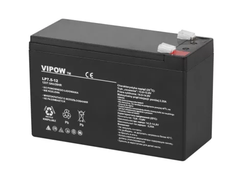 VIPOW 12V 7.5Ah zselés akkumulátor