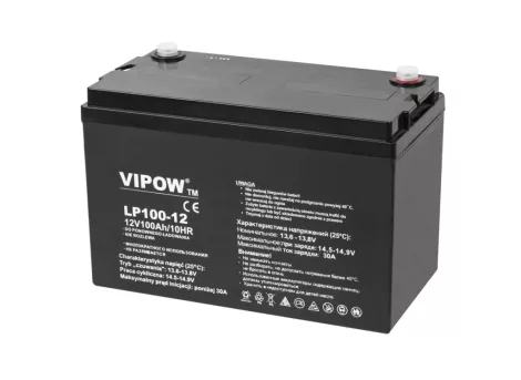 VIPOW 12V 100Ah zselés akkumulátor