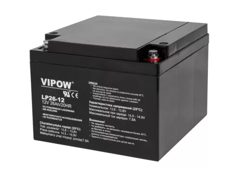 VIPOW 12V 26Ah zselés akkumulátor