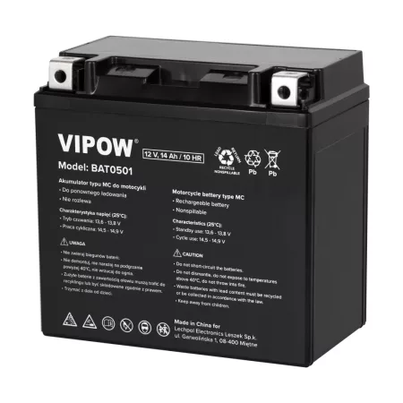 VIPOW MC típusú akkumulátor motorokhoz 12V 14Ah