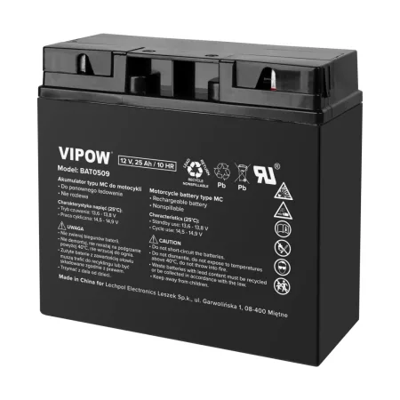 VIPOW MC típusú akkumulátor motorokhoz 12V 25Ah