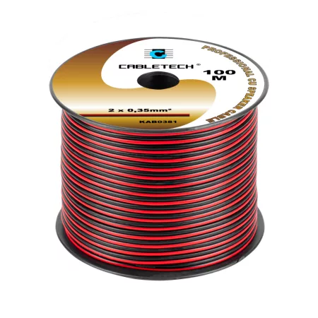 0,35mm fekete-piros hangszóró kábel