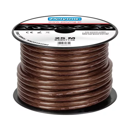 Autós kábel 6Ga OD8mm CU+AL 25m