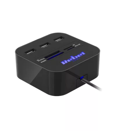 HUB USB 2.0 3 portos memóriakártya olvasóval HUB USB 2.0 3 portos memóriakártya olvasóval