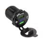   Autós töltő 2xUSB Quick Charge funkcióval és feszültségmérővel