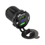   Autós töltő 2xUSB Quick Charge funkcióval és feszültségmérővel