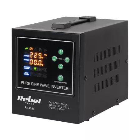 Rebel POWER-500-LFP4 feszültségátalakító - 12V 230V 500VA/300W