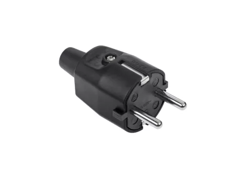 Német típusú csatlakozó 16A/250V (fekete gumi) 2209 Német típusú csatlakozó 16A/250V (fekete gumi) 2209