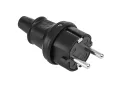   Német típusú csatlakozó 16A/250V- IP44 (fekete gumi) 2237
