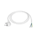 Tápkábel 3x1,5mm fehér 1,5m sarokcsatlakozóval