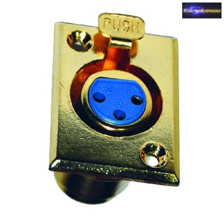 GA-05198 XLR dugó • 3 pólusú Beépíthető dugó Aranyozott Méret: 36x20x23,5 mm