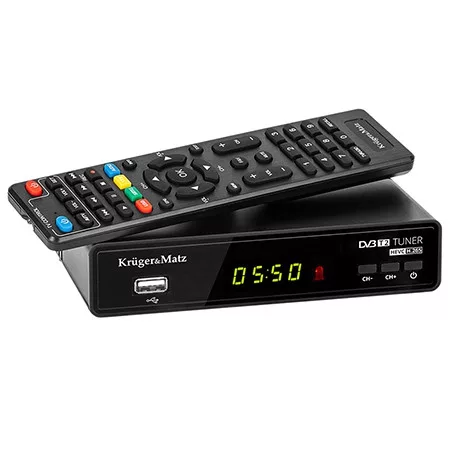 Krüger&Matz DVB-T/DVB-T2 beltéri egység, H.265 HEVC