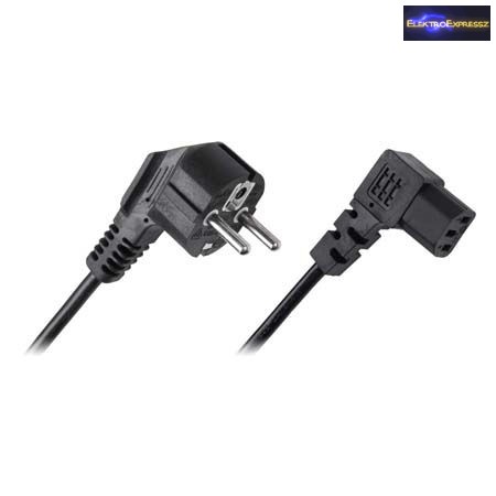 Számítógép hálózati tápkábel 3m 90 fok