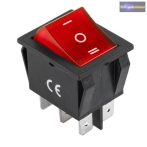 CZ-02620040-Billenő kapcsoló 2pol./6pin ON-ON 250V/15A - átlátszó piros