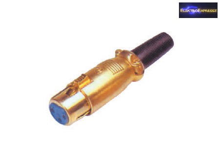 GA-05196 XLR dugó • 3 pólusú 3 pólusú Aranyozott Fém kivitel Szorítópofás törésgátlóval
