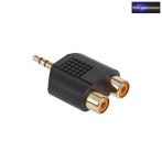 3,5mm JACK dugó -> 2x RCA aljzat aranyozott átalakító