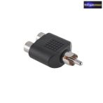 RCA dugó ->2x RCA aljzat átalakító adapter