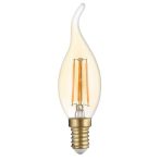   LED gyertya, E14, C35, 4W, 230V, 2700K, 400LM, ARANYOZOTT FILAMENT -dimmelhető