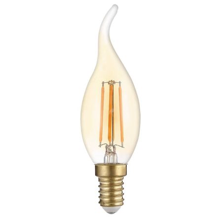 LED gyertya, E14, C35, 4W, 230V, 2700K, 400LM, ARANYOZOTT FILAMENT -dimmelhető