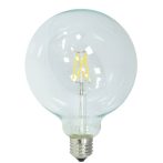 LED gömb, E27, G125, 4W,400LM, meleg fehér fény, FILAMENT