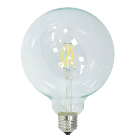 LED gömb, E27, G125, 4W,400LM, meleg fehér fény, FILAMENT