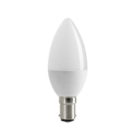 LED gyertya, B15, C35, 6W, 230V, semleges fehér fény