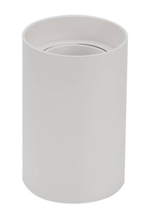 Falon kívüli, henger alakú lámpatest, GU10-es foglalattal, műanyag, fehér szín, IP20, MAX 10W Ф80x125 mm A