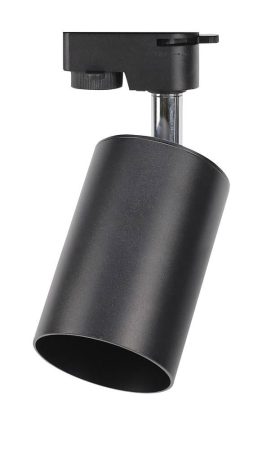 Beltéri lámpatest egyfázisú sínekhez, alumínium, fekete ház, GU10-es foglalat, MAX 35W ф55x82 mm