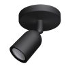 Felületre szerelhető lámpatest, mozgatható fej, fekete, GU10-es foglalat, MAX 10W, IP20