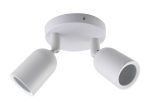   Felületre szerelhető lámpatest, mozgatható fej, fehér, 2*GU10-es foglalat, MAX 10W, IP20