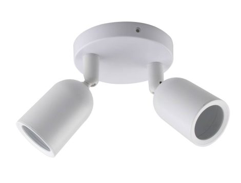 Felületre szerelhető lámpatest, mozgatható fej, fehér, 2*GU10-es foglalat, MAX 10W, IP20