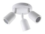   Felületre szerelhető lámpatest, mozgatható fej, fehér, 3*GU10-es foglalat, MAX 10W, IP20