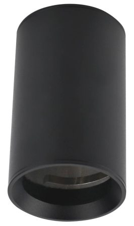 Felületre szerelhető henger alakú lámpatest, alumínium, fekete, GU10-es foglalat, MAX 35W, IP20, ф60x100 mm