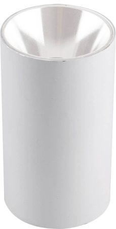 Felületre szerelhető lámpatest, henger alakú, fehér házas-fehér belső, GU10-es foglalat, MAX 35W, IP20, ф80x140 mm