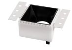   Beépíthető spot lámpatest, négyzet alakú, fehér házas - fekete belső GU10-es foglalat, MAX 35W, IP20, 128x75x55 mm