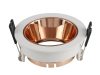 Beépíthető spot lámpatest, kör, fehér házas - rózsaarany belső GU10-es foglalat, MAX 35W, IP20, ф79x32 mm