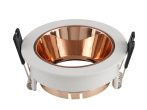   Beépíthető spot lámpatest, kör, fehér házas - rózsaarany belső GU10-es foglalat, MAX 35W, IP20, ф79x32 mm