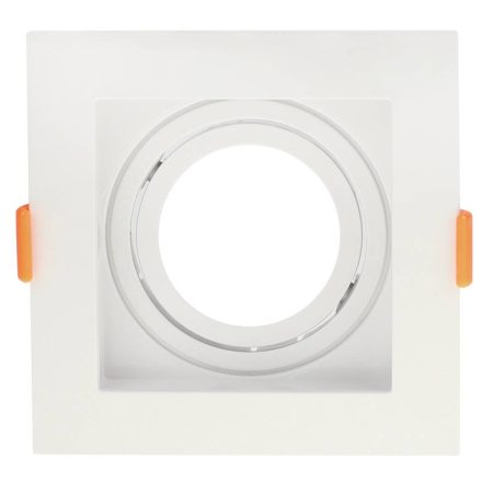 Beépíthető spot keret, négyzetes, GU10-es foglalat, fehér, MAX 35W, IP20, 102x102x42 mm
